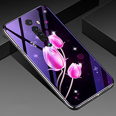 Silicone Frame Flowers Mirror Case Cover S01 for Oppo Reno2 Pink