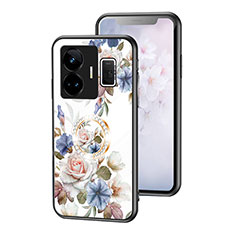 Silicone Frame Flowers Mirror Case Cover S01 for Realme GT Neo6 5G White