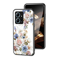 Silicone Frame Flowers Mirror Case Cover S01 for Xiaomi Redmi Note 12 4G White