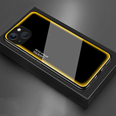 Silicone Frame Mirror Case Cover for Apple iPhone 15 Plus Yellow