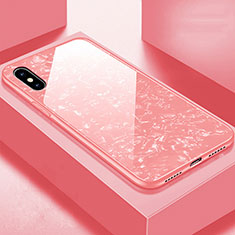 Silicone Frame Mirror Case Cover for Apple iPhone Xs Rose Gold