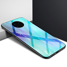 Silicone Frame Mirror Case Cover for Huawei Enjoy 20 Plus 5G Cyan