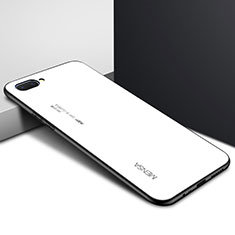 Silicone Frame Mirror Case Cover for Oppo A5 White