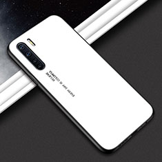 Silicone Frame Mirror Case Cover for Oppo A91 White