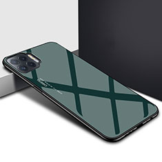 Silicone Frame Mirror Case Cover for Oppo Reno4 F Midnight Green