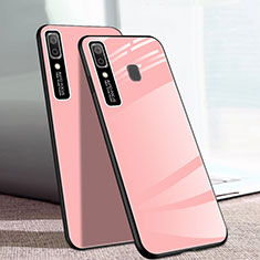 Silicone Frame Mirror Case Cover for Samsung Galaxy A20e Pink