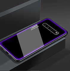 Silicone Frame Mirror Case Cover for Samsung Galaxy S10 5G SM-G977B Purple