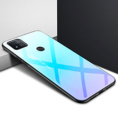 Silicone Frame Mirror Case Cover for Xiaomi POCO C3 Sky Blue