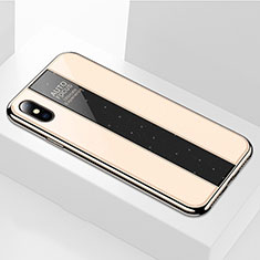 Silicone Frame Mirror Case Cover M01 for Apple iPhone X Gold