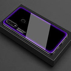Silicone Frame Mirror Case Cover M01 for Oppo A8 Purple