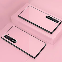 Silicone Frame Mirror Case Cover M01 for Samsung Galaxy Note 10 Rose Gold