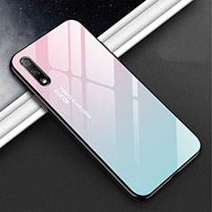 Silicone Frame Mirror Case Cover M02 for Huawei P Smart Z (2019) Cyan