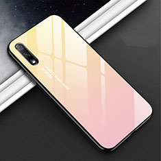 Silicone Frame Mirror Case Cover M02 for Huawei P Smart Z (2019) Pink