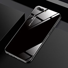 Silicone Frame Mirror Case Cover M02 for Oppo A12e Black