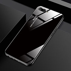 Silicone Frame Mirror Case Cover M02 for Oppo A5 Black