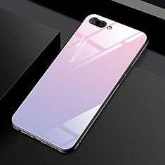 Silicone Frame Mirror Case Cover M02 for Oppo A5 Pink