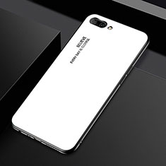 Silicone Frame Mirror Case Cover M02 for Oppo A5 White