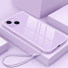 Silicone Frame Mirror Case Cover M03 for Apple iPhone 13 Mini Purple