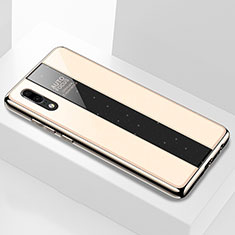 Silicone Frame Mirror Case Cover M03 for Huawei P20 Gold