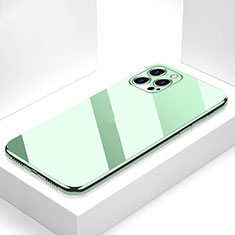 Silicone Frame Mirror Case Cover M05 for Apple iPhone 13 Pro Green