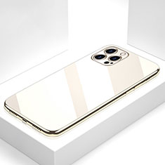 Silicone Frame Mirror Case Cover M05 for Apple iPhone 15 Pro Max Gold