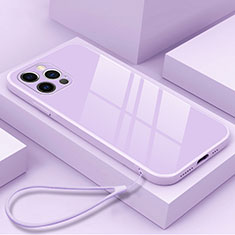 Silicone Frame Mirror Case Cover M09 for Apple iPhone 13 Pro Purple