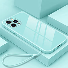 Silicone Frame Mirror Case Cover M09 for Apple iPhone 13 Pro Sky Blue