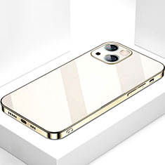 Silicone Frame Mirror Case Cover M09 for Apple iPhone 14 Gold