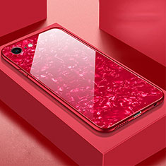 Silicone Frame Mirror Case Cover P01 for Apple iPhone 6 Plus Red