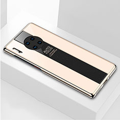 Silicone Frame Mirror Case Cover T01 for Huawei Mate 30 5G Gold