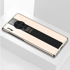 Silicone Frame Mirror Case Cover T01 for Huawei Mate 30E Pro 5G Gold