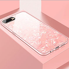 Silicone Frame Mirror Case Cover T01 for Oppo R17 Neo Pink