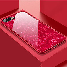 Silicone Frame Mirror Case Cover T01 for Oppo R17 Neo Red