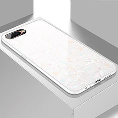 Silicone Frame Mirror Case Cover T01 for Oppo R17 Neo White