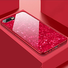 Silicone Frame Mirror Case Cover T01 for Oppo RX17 Neo Red