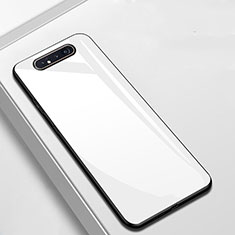 Silicone Frame Mirror Case Cover T02 for Samsung Galaxy A90 4G White