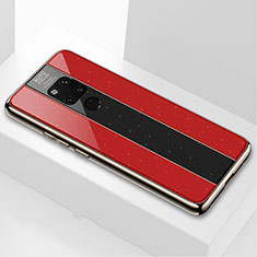 Silicone Frame Mirror Case Cover T03 for Huawei Mate 20 X 5G Red