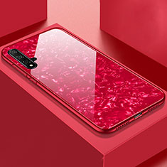 Silicone Frame Mirror Case Cover T03 for Huawei Nova 5 Pro Red