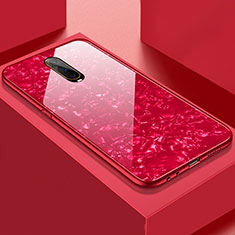 Silicone Frame Mirror Case Cover T05 for Oppo R17 Pro Red