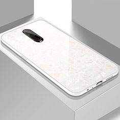 Silicone Frame Mirror Case Cover T05 for Oppo RX17 Pro White