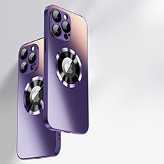 Silicone Frame Mirror Case Cover with Mag-Safe Magnetic for Apple iPhone 15 Pro Purple