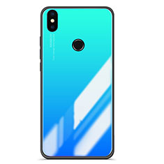 Silicone Frame Mirror Gradient Case Cover for Xiaomi Mi A2 Sky Blue