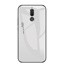 Silicone Frame Mirror Rainbow Gradient Case Cover for Huawei Mate 10 Lite White