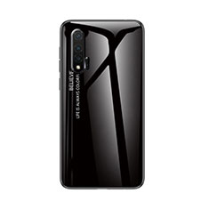 Silicone Frame Mirror Rainbow Gradient Case Cover for Huawei Nova 6 Black