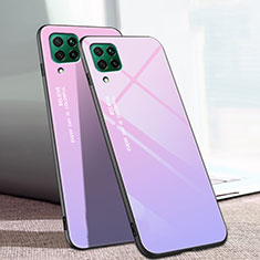 Silicone Frame Mirror Rainbow Gradient Case Cover for Huawei Nova 6 SE Purple