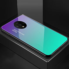 Silicone Frame Mirror Rainbow Gradient Case Cover for OnePlus 7T Green