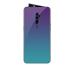 Silicone Frame Mirror Rainbow Gradient Case Cover for Oppo Reno 10X Zoom Green