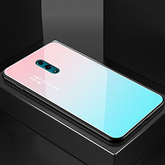 Silicone Frame Mirror Rainbow Gradient Case Cover for Oppo Reno Mixed