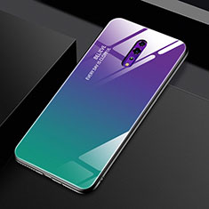 Silicone Frame Mirror Rainbow Gradient Case Cover for Oppo Reno Z Mixed