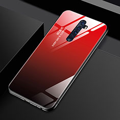 Silicone Frame Mirror Rainbow Gradient Case Cover for Oppo Reno2 Red